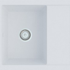 Vayer Кухонная мойка прямоугольная SUNFLOWER 650x500x190 в комплекте с сифоном, белый моноколор.