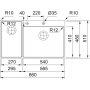 Кухонная мойка FRANKE BOX CENTER BWX 220-54-27 малая чаша слева (127.0538.260) 860х510 мм.